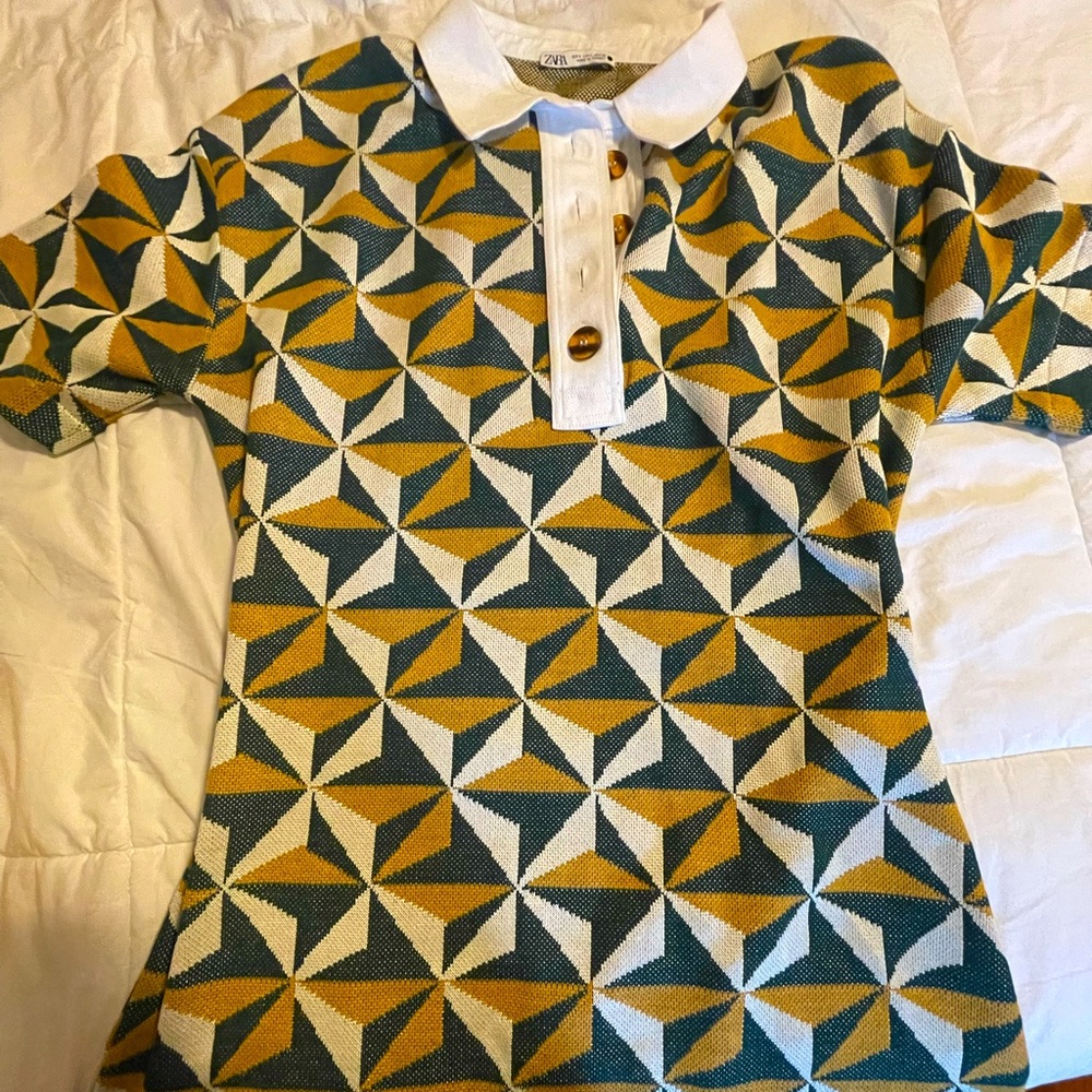 Zara jacquard knit dress